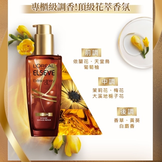巴黎萊雅精緻護髮精油精華100ml