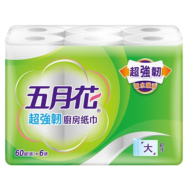 五月花超強韌廚房紙巾60張6捲