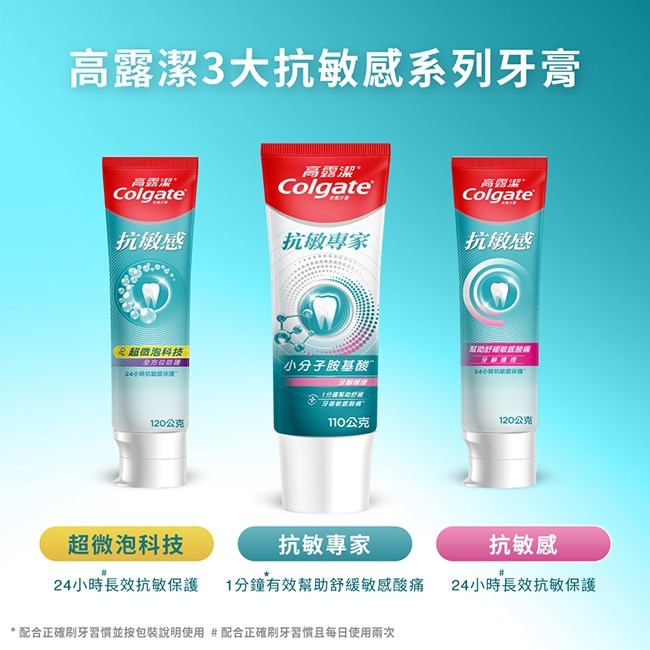 高露潔抗敏感超微泡科技-全方位防護牙膏120克 image