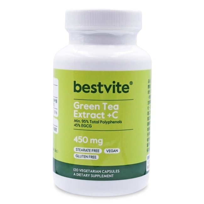 【美國BestVite】必賜力綠茶萃取膠囊+維生素C膠囊2瓶組 (120顆*2瓶)