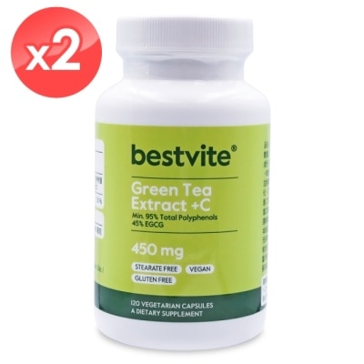 Bestvite 必賜力 - 【美國BestVite】必賜力綠茶萃取膠囊+維生素C膠囊2瓶組 (120顆*2瓶) image