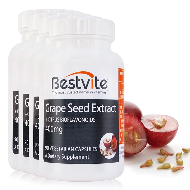 【美國BestVite】必賜力葡萄籽精華膠囊4瓶組 (90顆*4瓶)