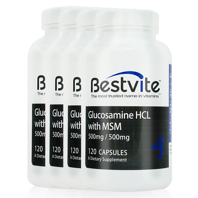 Bestvite 【美國bestvite】必賜力葡萄糖胺+Msm膠囊4瓶組 (120顆*4瓶)