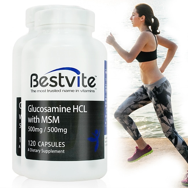 【美國BestVite】必賜力葡萄糖胺+MSM膠囊2瓶組 (120顆*2瓶)