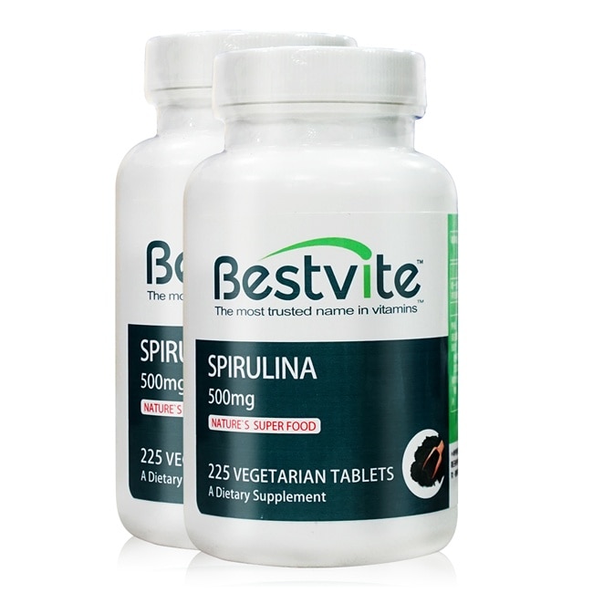 【美國Bestvite】必賜力高單位500mg藍藻錠2瓶組 (225錠*2瓶)