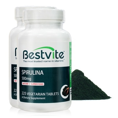 Bestvite 必賜力 - 【美國Bestvite】必賜力高單位500mg藍藻錠2瓶組 (225錠*2瓶)