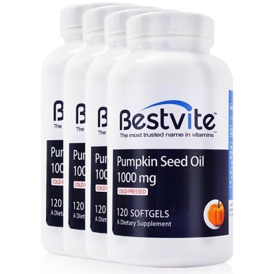 BESTVITE 【美國BestVite】必賜力天然南瓜籽油膠囊4瓶組 (120顆*4瓶)