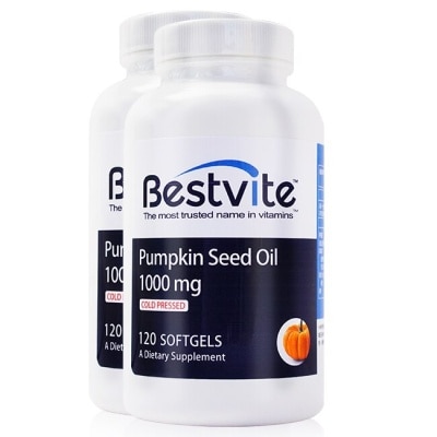 BESTVITE 【美國BestVite】必賜力天然南瓜籽油膠囊2瓶組 (120顆*2瓶)