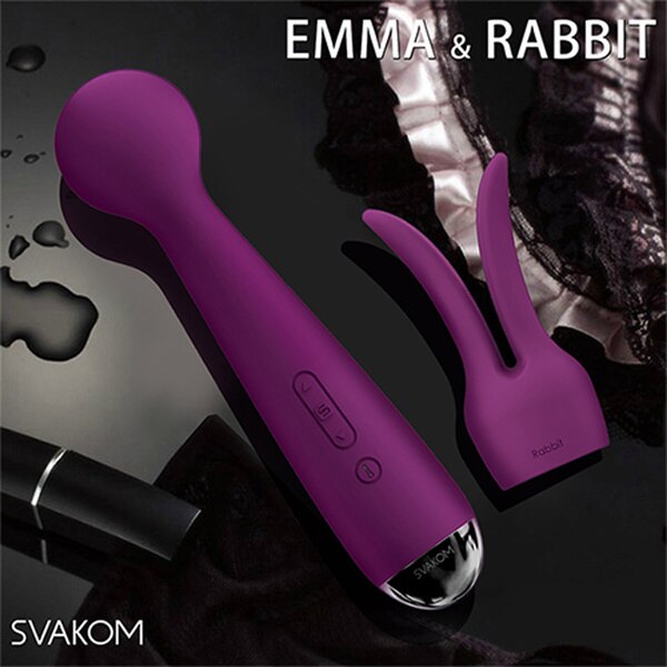 美國SVAKOM Emma 艾瑪 (獨特加熱鍵) 智能模式 震動棒 搭配頭套 紫羅蘭