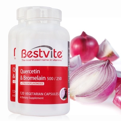 Bestvite 必賜力 【美國BestVite】必賜力洋蔥萃取物含槲黃素膠囊2瓶組 (120顆*2瓶)