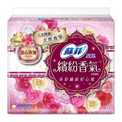 蘇菲 蘇菲繽紛香氣超薄護墊_甜心玫瑰80片