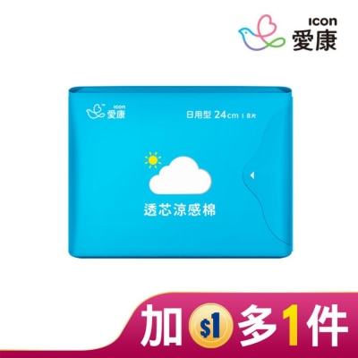 ICON 愛康透芯涼感棉 日用型24cm 8片