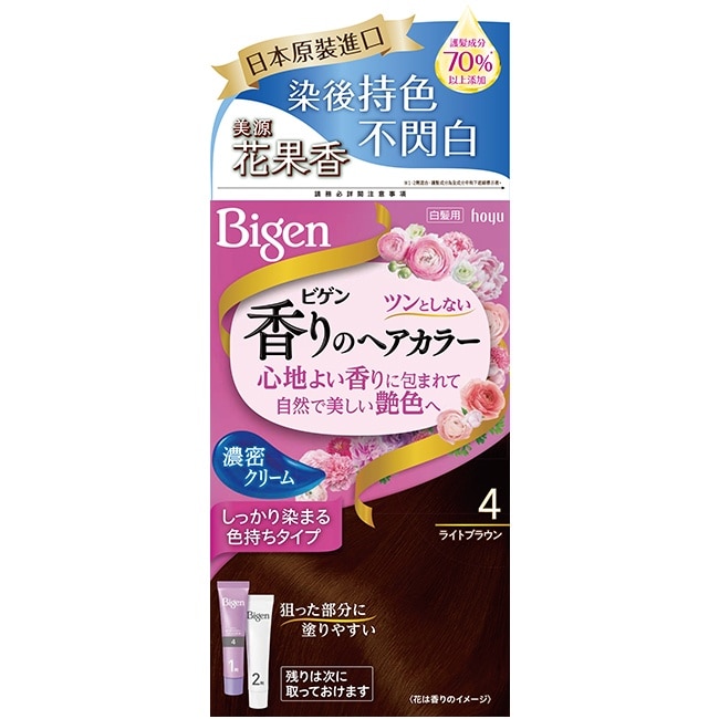 BIGEN美源 美源 花果香快速染髮霜 4亮棕色 (40g+40g)