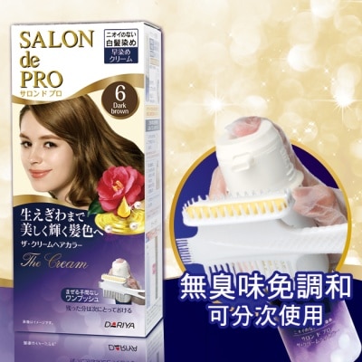 DARIYA - DARIYA沙龍級白髮專用快速染髮霜6黑褐棕 image