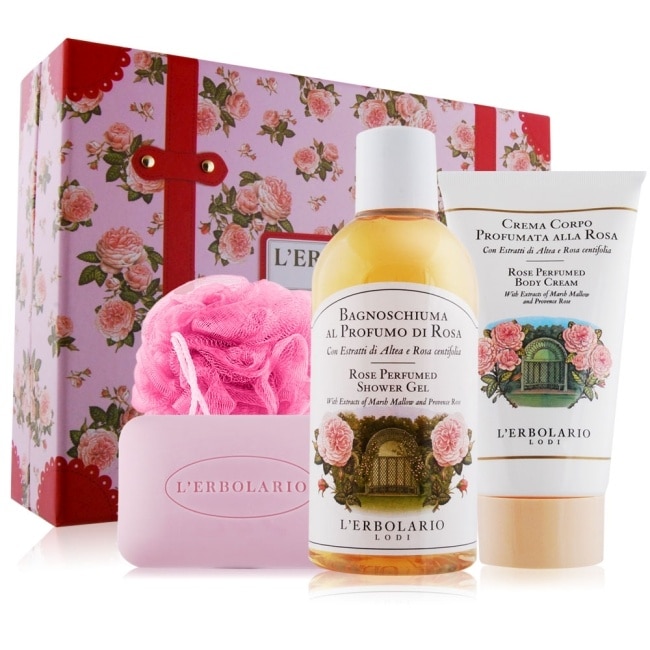 L’ERBOLARIO 蕾莉歐 新幸福旅行箱系列-玫瑰禮盒4件組(500ml)-專櫃公司貨