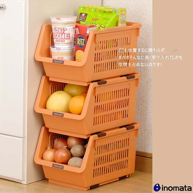 INOMATA 日本製造野菜收納籃(橘色/綠色/白色 顏色隨機)IN-126