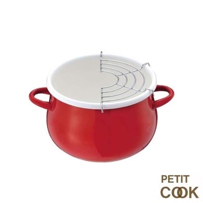 JAPANIMP PETIT COOK 日本進口搪瓷16公分油炸鍋 紅 HB1678R