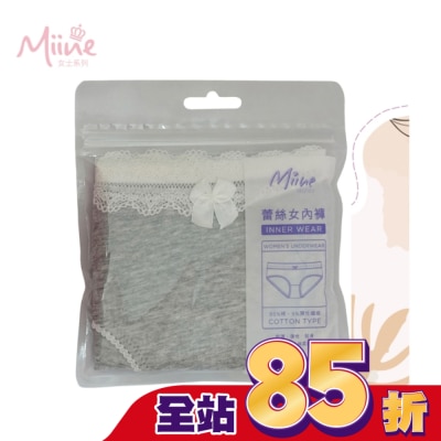 Miine Miine 蕾絲低腰女內褲1入組-M【顏色隨機出貨】
