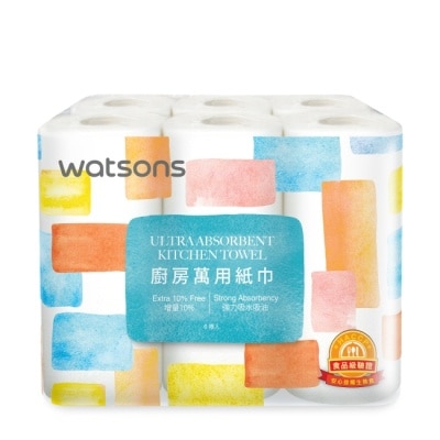 Watsons 屈臣氏 - 屈臣氏廚房用紙巾66組6捲入