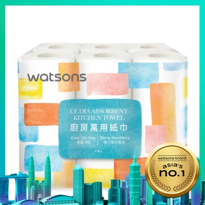 Watsons 屈臣氏 屈臣氏廚房用紙巾66組6捲入
