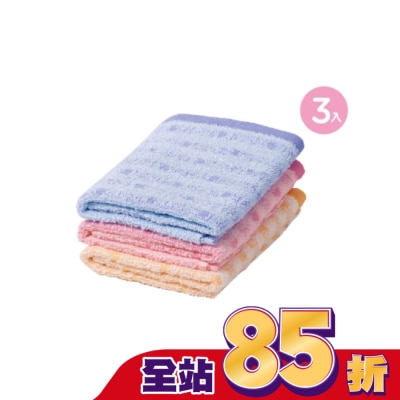Miine 彩條紋毛巾33x68公分/ 3入