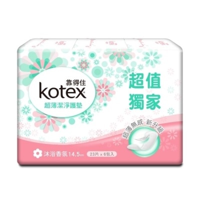 KOTEX靠得住 靠得住 超薄潔淨護墊(沐浴清新) 23片 6包入