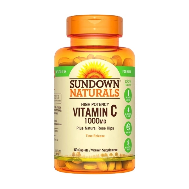 Sundown日落恩賜 緩釋型C 1000MG Plus玫瑰果錠(60錠/瓶)