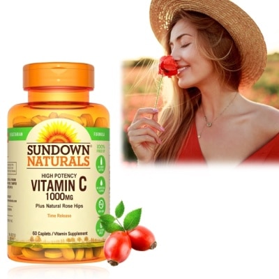 Sundown 日落恩賜 Sundown日落恩賜 緩釋型C 1000MG Plus玫瑰果錠(60錠/瓶)