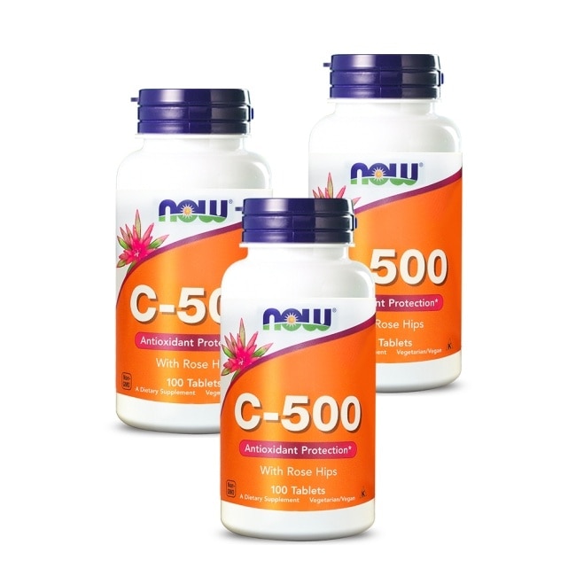 NOW健而婷 維他命C500+玫瑰果 (100顆)三瓶組