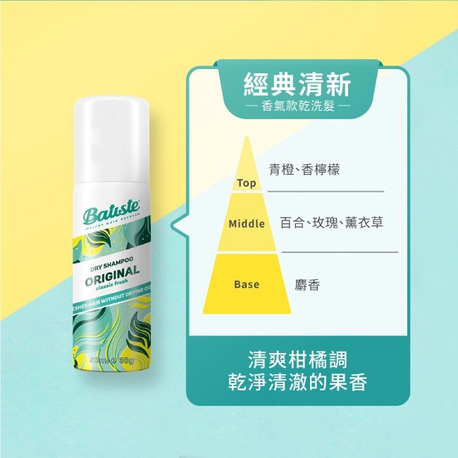 Batiste秀髮乾洗噴劑-經典清新50ml(新舊包裝隨機出貨)