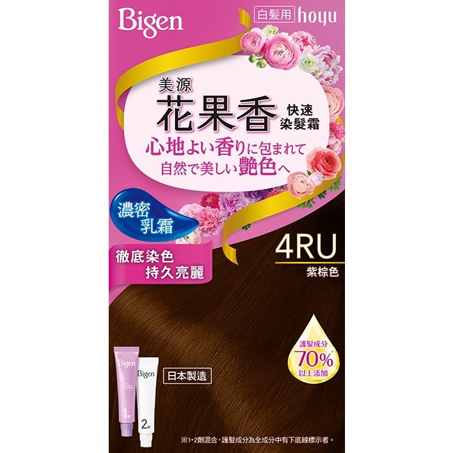 美源 花果香快速染髮霜 4RU紫棕色 (40g+40g)