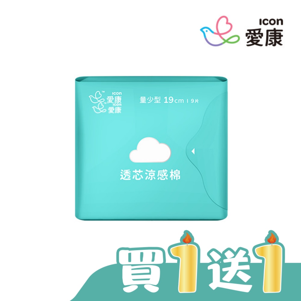 愛康透芯涼感棉量少型19cm 9片