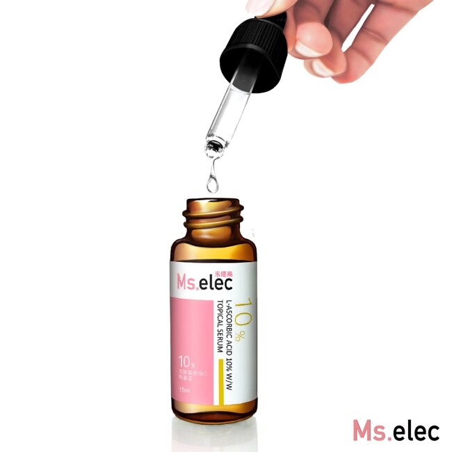 Ms.elec米嬉樂 左旋維他命C 10 percent 精華液15ml 白皙 緊緻 撫紋