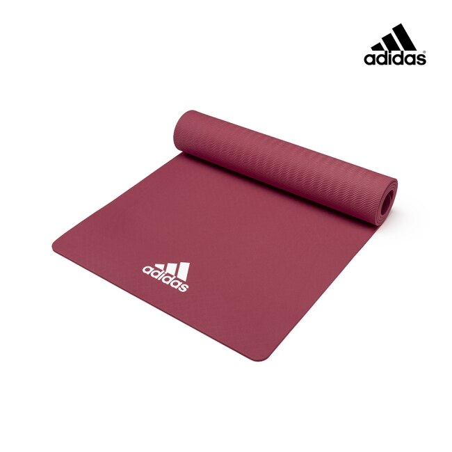 Adidas  Yoga輕量波紋瑜珈墊 - 8mm (寶石紅)