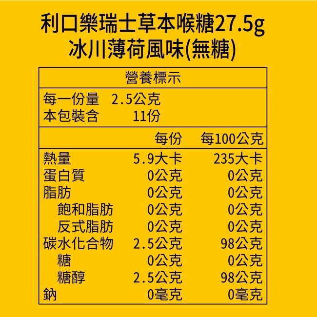 利口樂潤喉糖27.5g-冰川薄荷(代言人包裝及一般包裝隨機出貨)