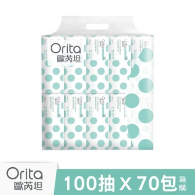 Orita歐芮坦 歐芮坦細柔抽取式衛生紙100抽10包入-7串/箱-箱購