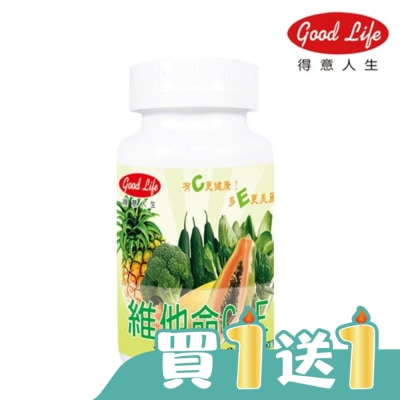 得意人生Good Life - 得意人生 維他命C+E 口含錠 (60錠) 左旋維他命C+右旋維他命E