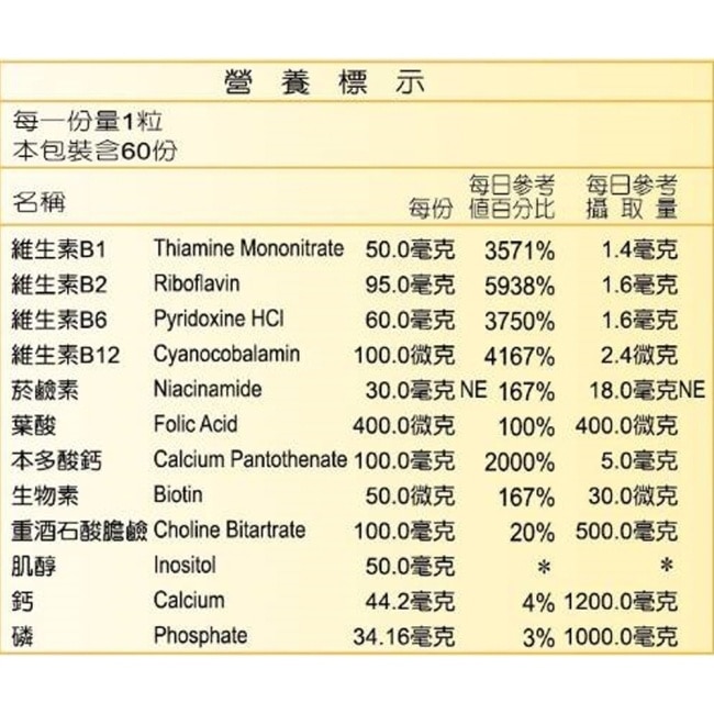 得意人生 維生素B群 (60粒) *全素可食 image