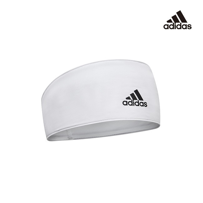 Adidas - 雙面高彈性吸汗頭帶(簡約白)