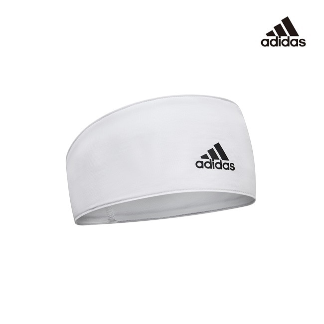 Adidas - 雙面高彈性吸汗頭帶(簡約白)