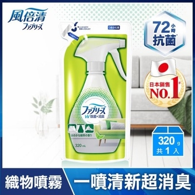 日本風倍清 風倍清織物除菌消臭噴霧320ml(綠茶清香)-補充包