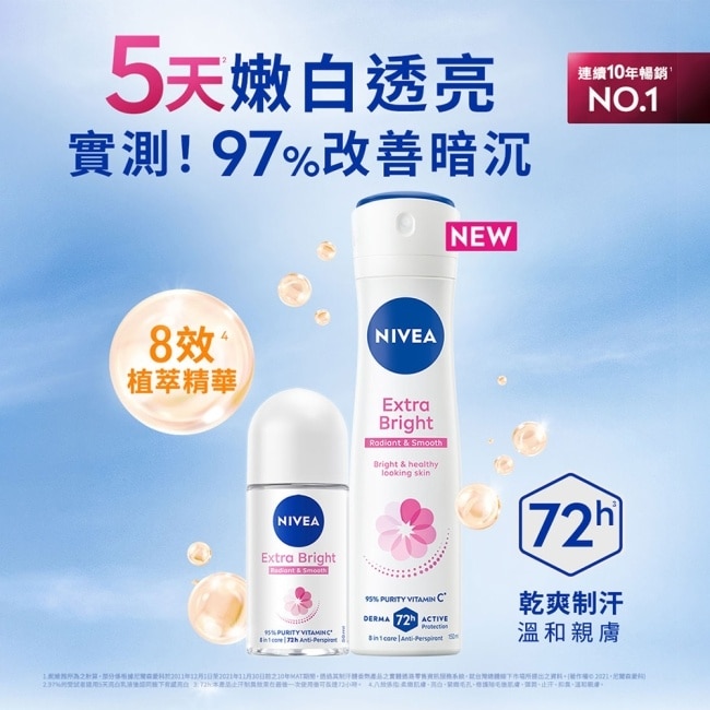 妮維雅 NIVEA 止汗爽身噴霧150ml 美白系列