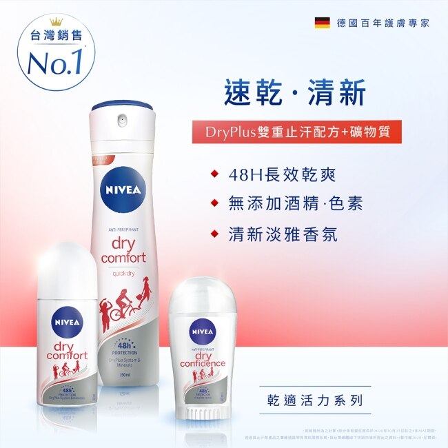 妮維雅 NIVEA 止汗爽身乳液 乾適活力50ml