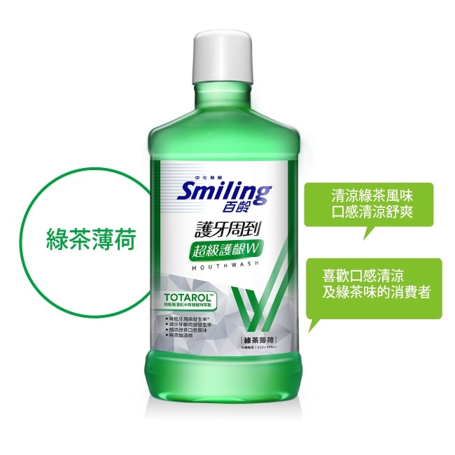 百齡護牙周到漱口水-超級護齦配方(綠茶薄荷)750ml-箱購