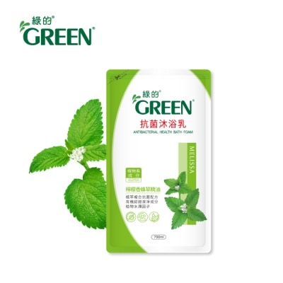 GREEN 綠的 綠的抗菌沐浴乳檸檬香蜂草-補充包700ml