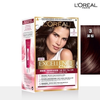 L`OREAL PARIS 巴黎萊雅 巴黎萊雅優媚霜三重護髮染髮霜 3 深棕 (172g)