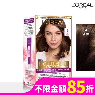 L`OREAL PARIS 巴黎萊雅 巴黎萊雅優媚霜三重護髮雙管染髮霜 5 淺棕 (148g)