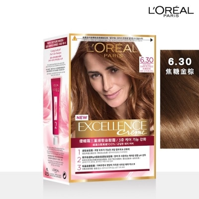 L`OREAL PARIS 巴黎萊雅 巴黎萊雅優媚霜三重護髮染髮霜 6.30 焦糖金棕 (172g)