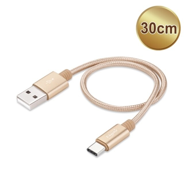 E-books X49 Type C 鋁製充電傳輸線30cm-金