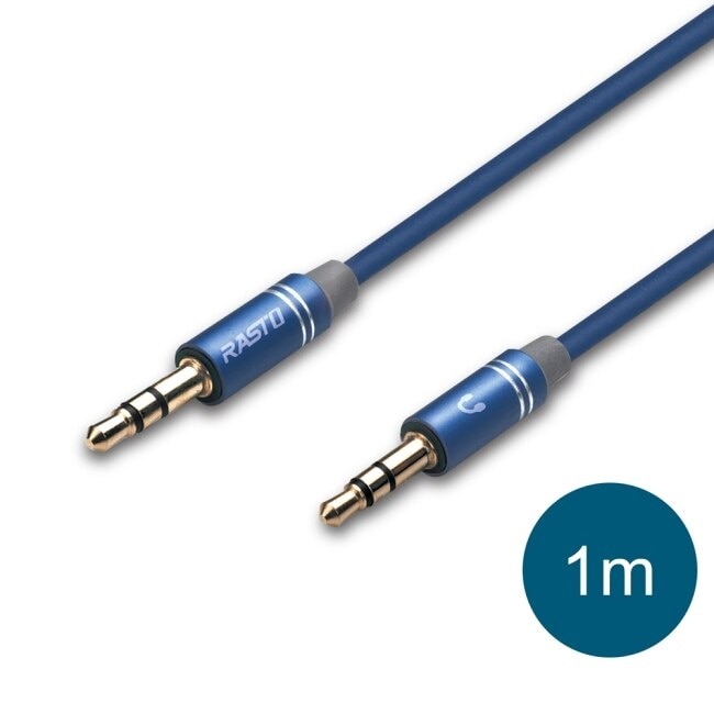 RASTO RX8 鋁合金AUX音源線公對公3.5mm-1M